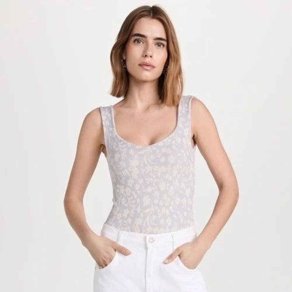 NWT Intimately Free People Women's Clean Lines Bodysuit in‎ Lilac Combo Sz XS/S